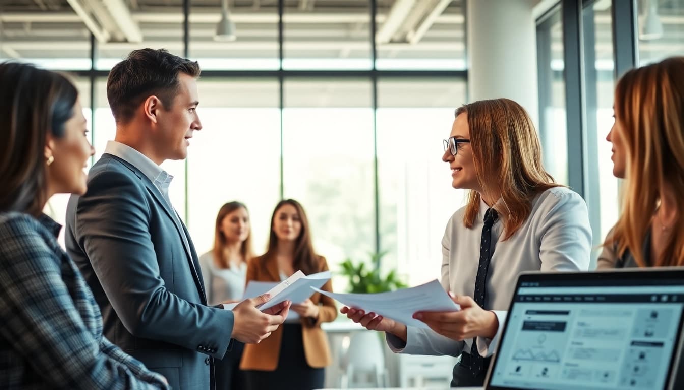 Headhunter Schweiz verbindet Kandidaten und Unternehmen in einem modernen Büro.
