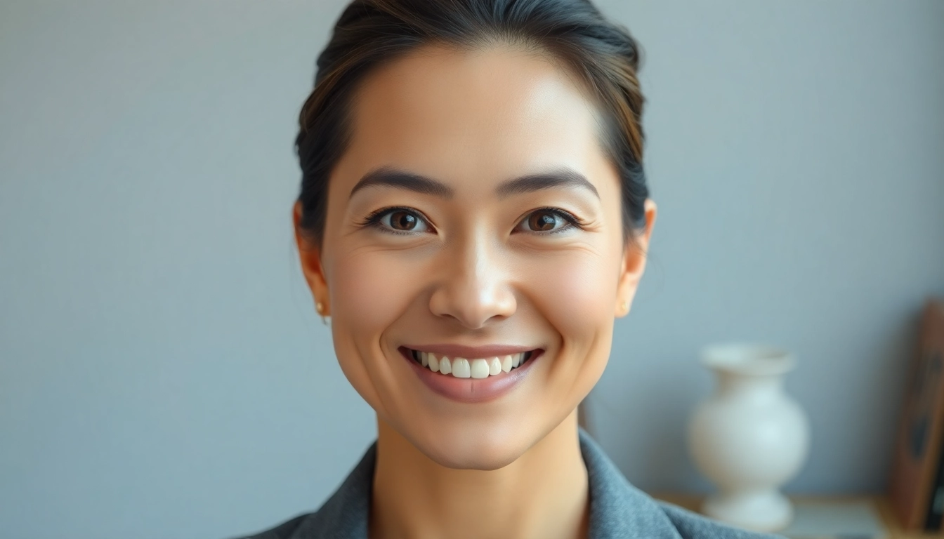 Create a stunning headshot using our free ai professional headshot generator, featuring a warm smile and a neutral background.