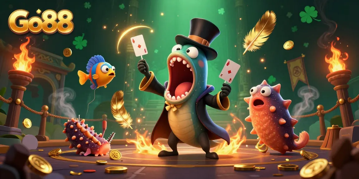 Enjoy gaming thrills at Go88 with enchanting card tricks in a dynamic casino scene.