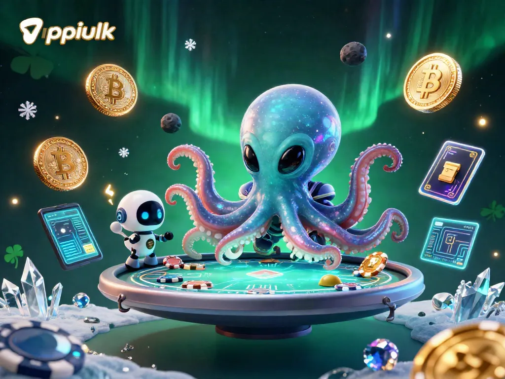 Engage in thrilling gameplay at vipluck with a vibrant 3D casino scene featuring vibrant crypto elements.