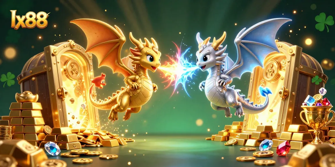 Enhance your gaming with lx88's engaging atmosphere in this dramatic 3D dragon-themed illustration.