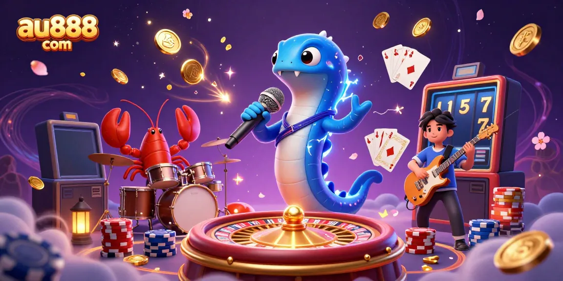 Experience excitement at au888 com with a playful underwater casino scene featuring lively characters and vibrant elements.