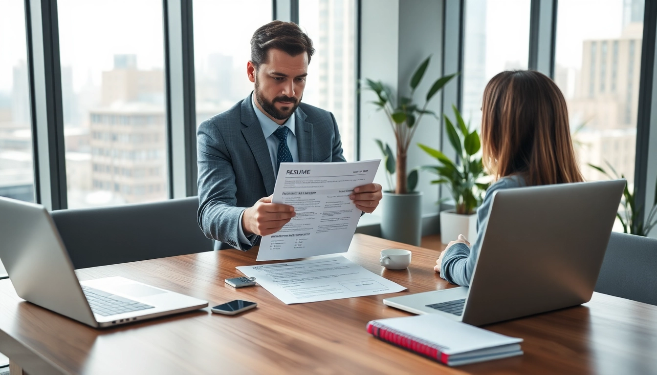 Headhunter Ingenieure berät einen Kunden in modernem Büro über ingenieurtechnische Bewerber.