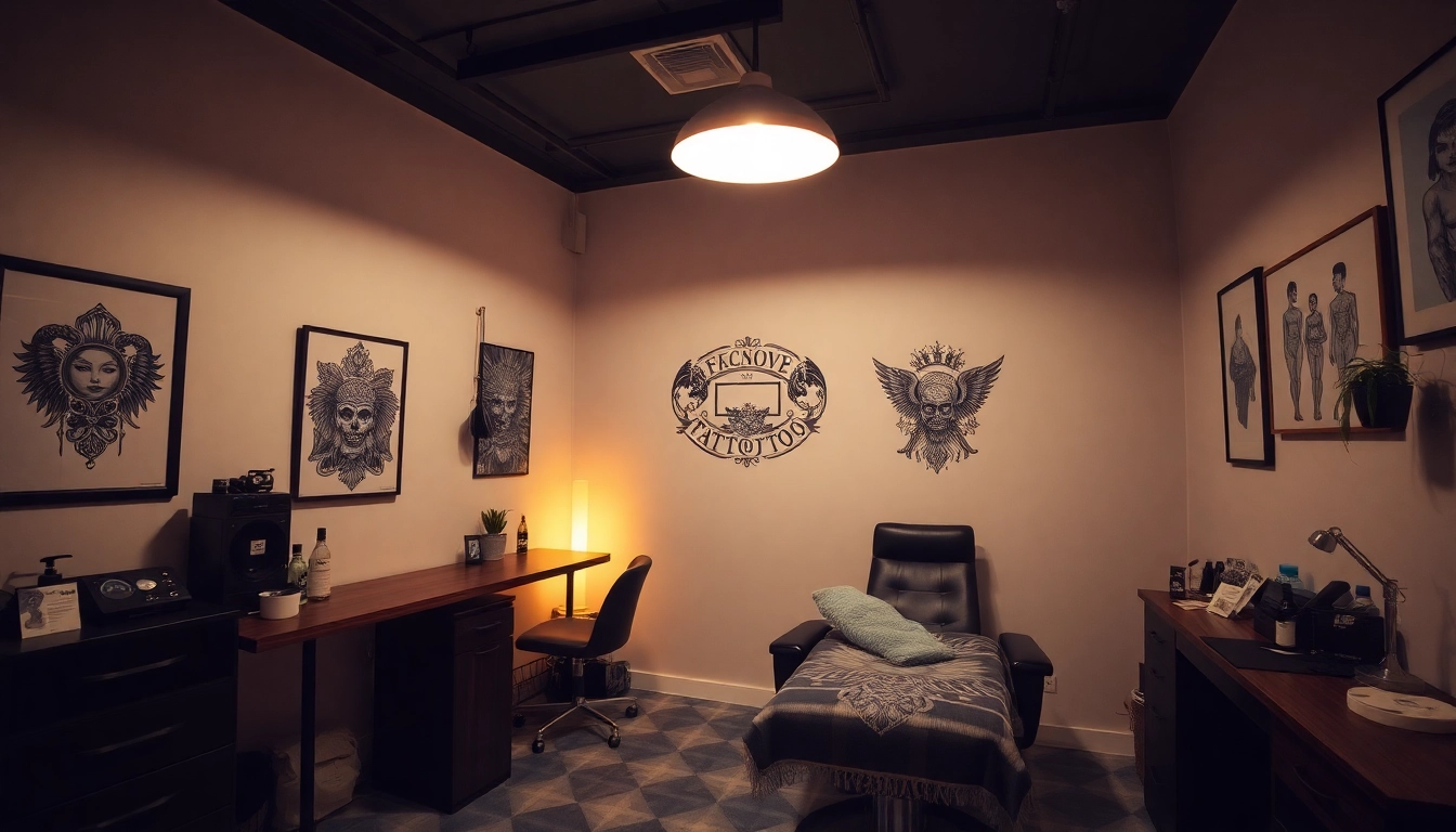 Tattoo Studio München mit einem kreativen Künstler, der ein faszinierendes Tattoo gestaltet.