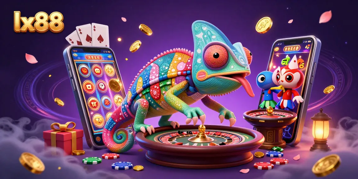 Experience the excitement of lx88 with vibrant games, chameleon owner, and dynamic casino elements.