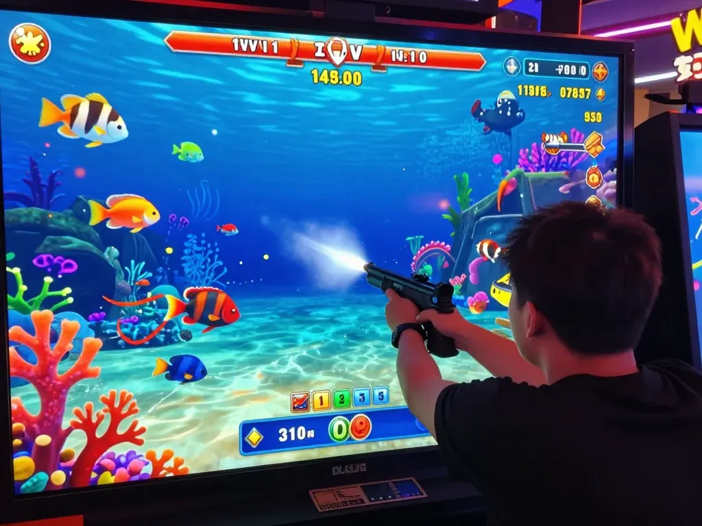 Engaging player shooting colorful fish in underwater-themed shooting game at Soibet online casino.