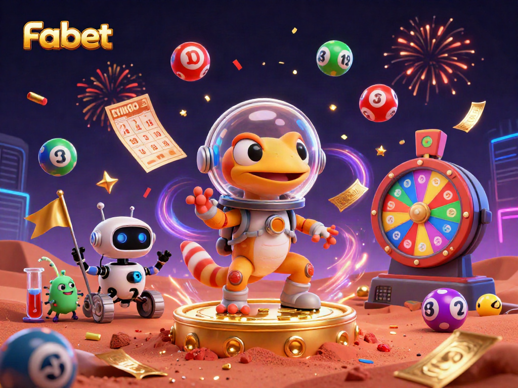 Fabet captivates players with a treasure-filled Martian casino, bursting with lottery balls and excitement.