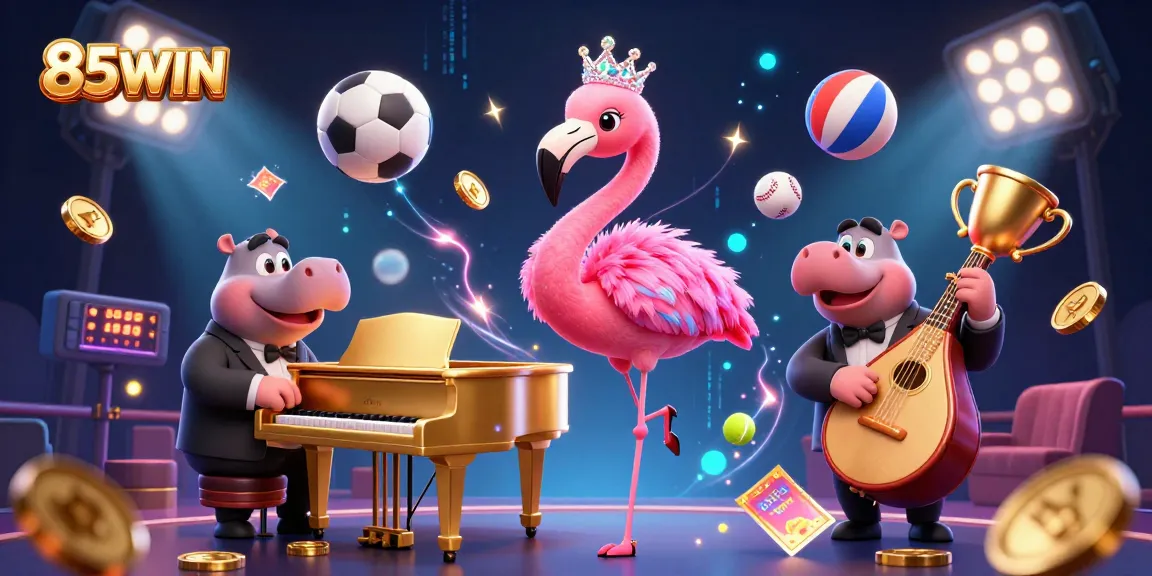 Join the excitement of 85WIN with a vibrant casino scene featuring dynamic gameplay and engaging characters.