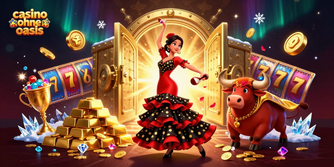 Experience the thrill of gaming with casino ohne oasis, featuring vibrant characters, slot elements, and rich treasures.