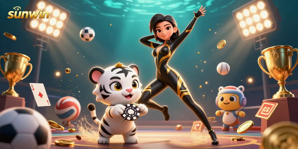 Experience thrilling gameplay at sunwin with a stunning 3D scene featuring casino elements, dynamic action, and exciting visuals.