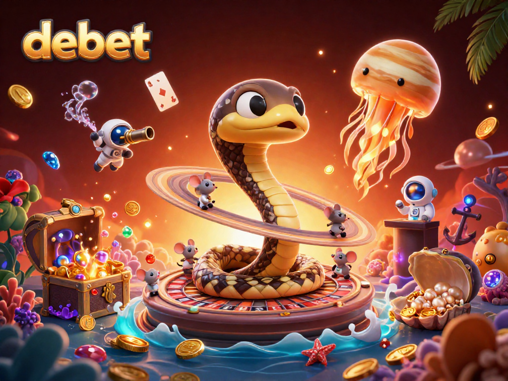 Experience the thrilling gameplay at debet as astronauts place bets on a cosmic roulette wheel.