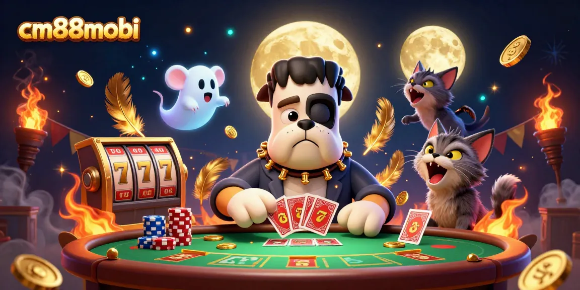Experience thrilling gameplay at cm88mobi with a vibrant 3D scene featuring unique casino characters and dynamic elements.