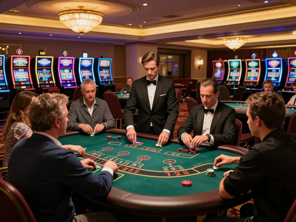Các người chơi tận hưởng blackjack tại sòng bạc KO66 với không khí sống động và lối chơi chiến lược.