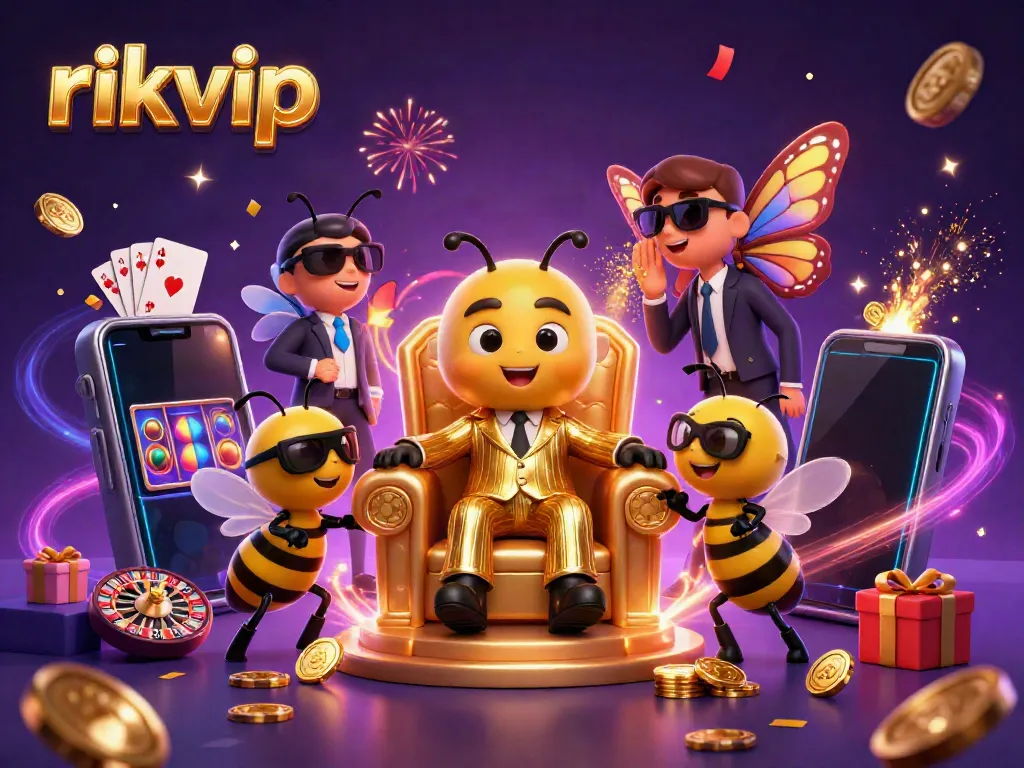 Explore the vibrant world of rikvip with animated casino characters enjoying epic games.
