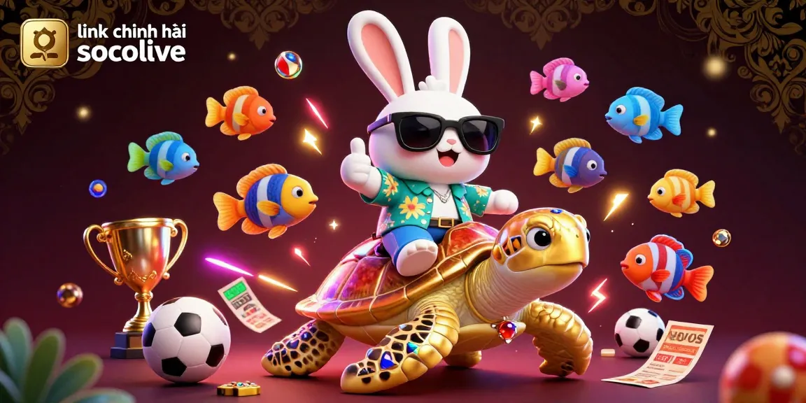 Experience sports betting excitement with the link chính thức socolive in this vibrant 3D illustration.