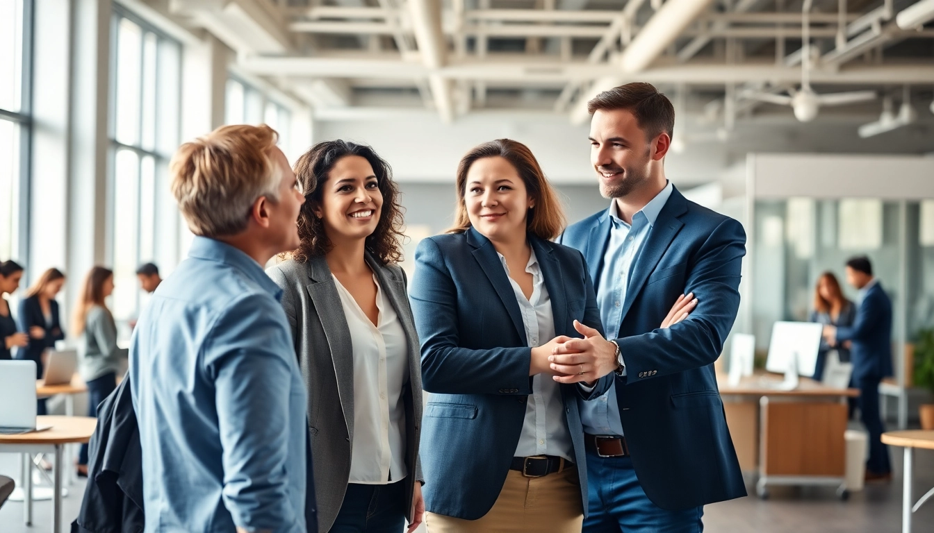Headhunter Ingenieure interagieren professionell im Büro mit einem dynamischen Umfeld.