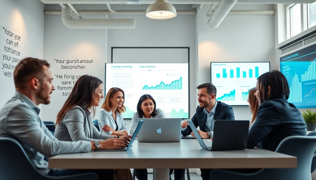 Online Marketing Strategien erarbeiten in einem modernen Büro mit einem vielfältigen Team.