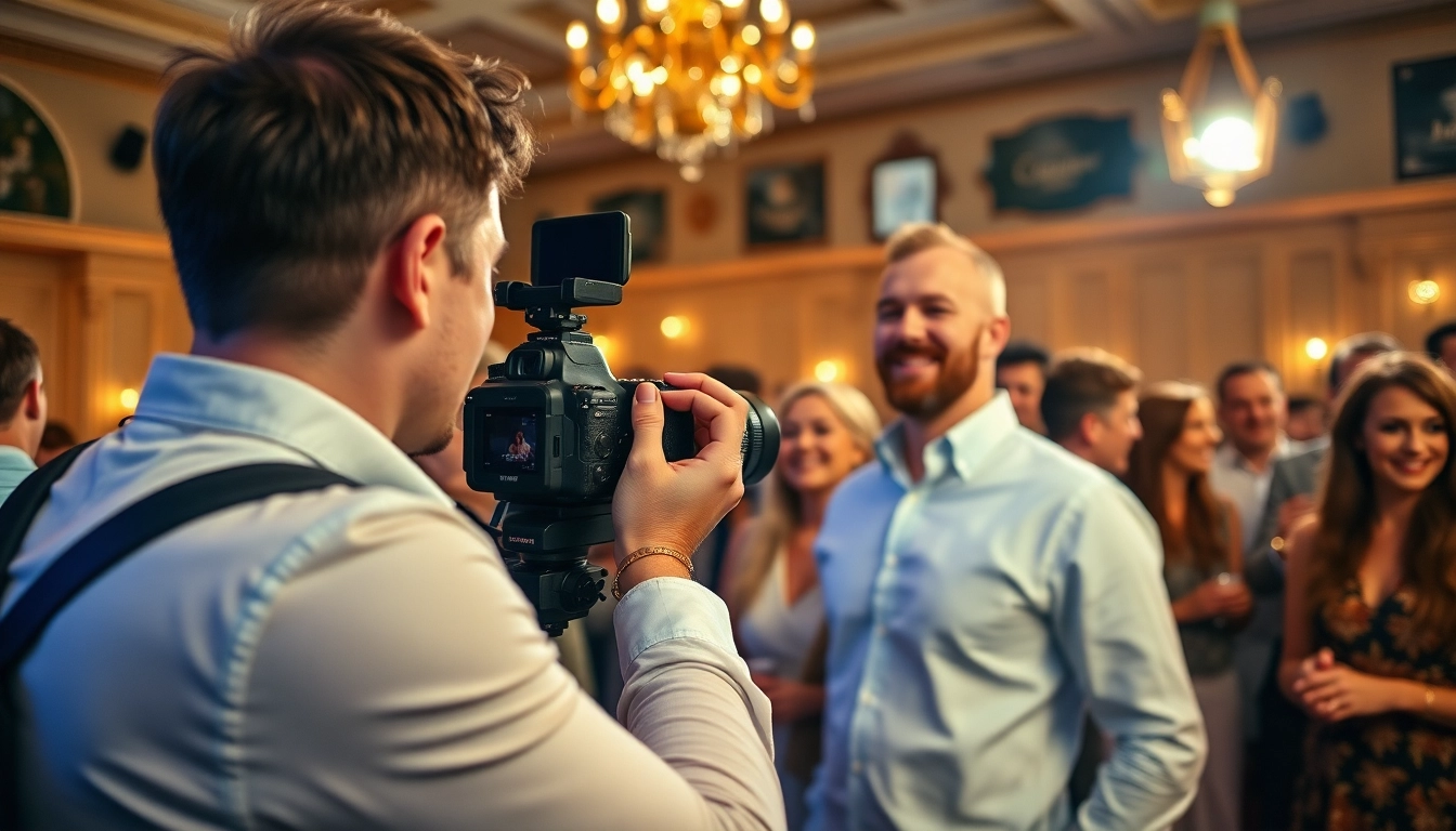 Eventfotos München in action, capturing moments at a lively event.