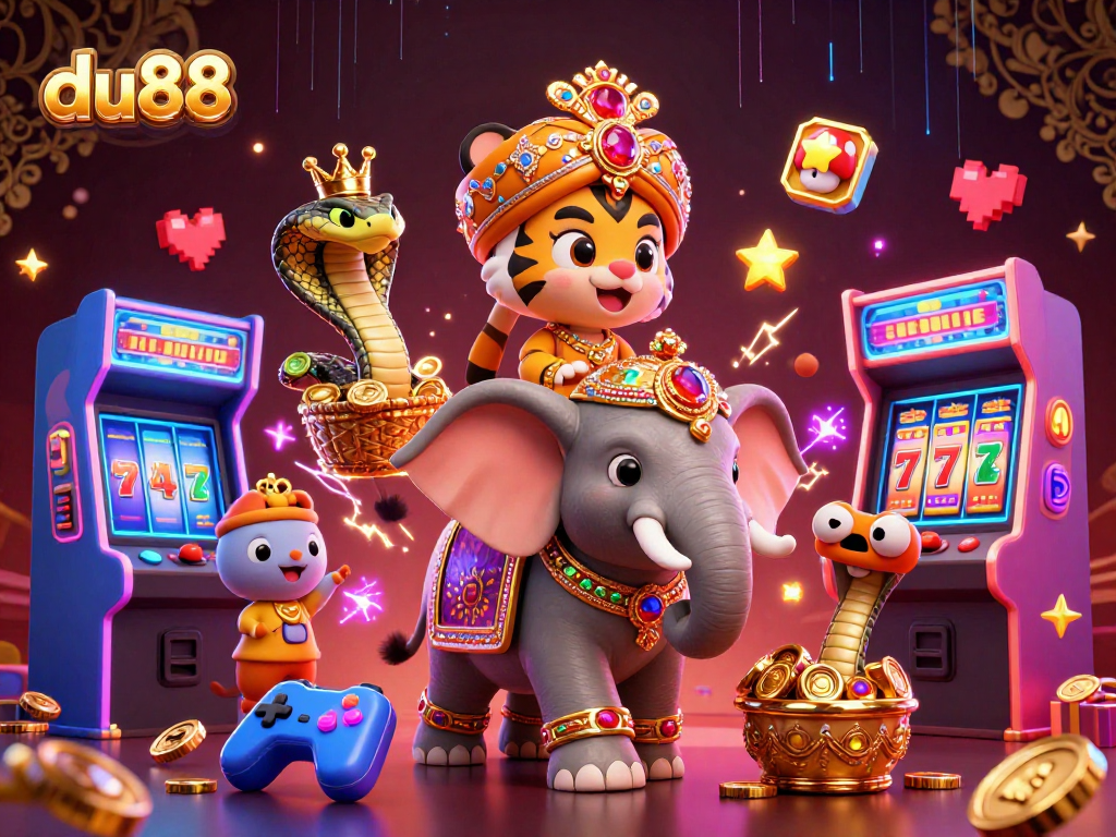 Play slots with du88 and enjoy the adventure of a jewel-encrusted tiger and elephant!
