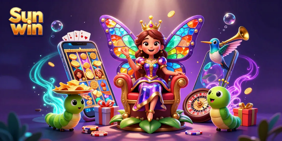 Experience the thrill of Sun win with vibrant gameplay elements and enchanting characters in this stunning illustration.