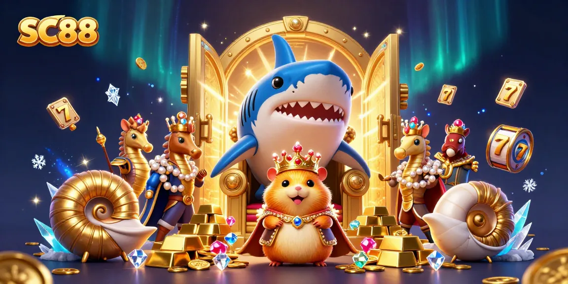 Engage in thrilling slots at SC88 with the golden hamster king, treasure vaults, and vibrant gems.