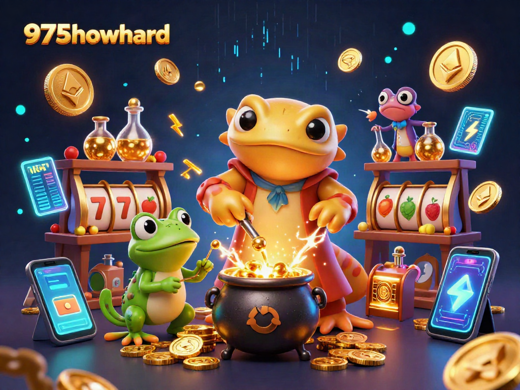 Transform your gaming experience at 975howard with a dazzling casino illustration of golden alchemy and thrilling slots.