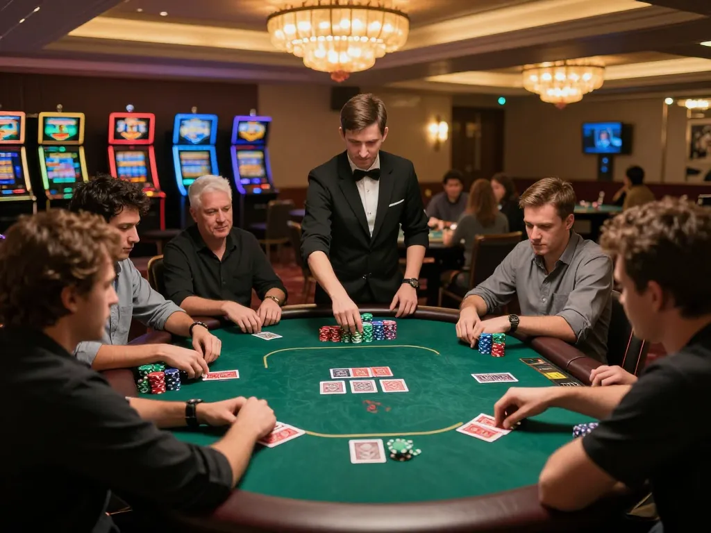 Go99 players strategizing their poker game at a luxurious casino table