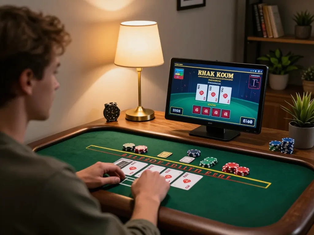 Player engaging with live dealer game on RR88 app showcasing immersive online gambling.