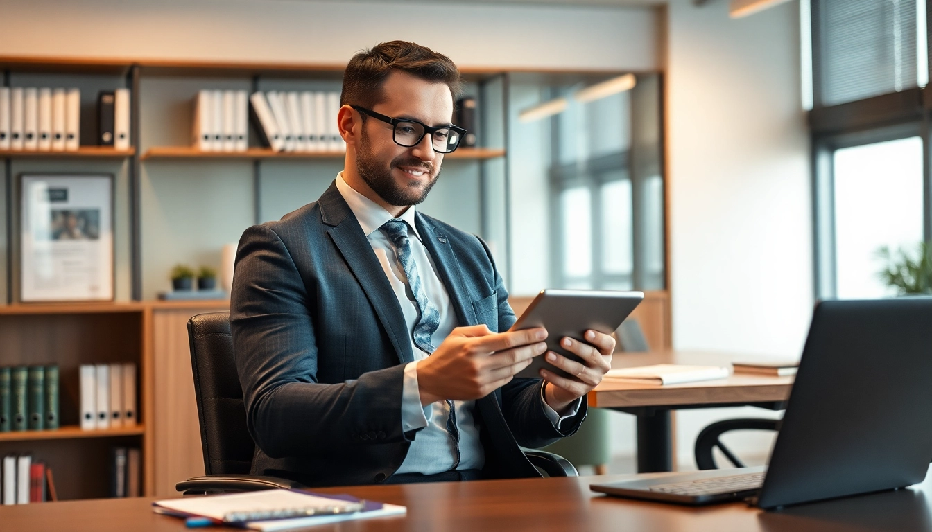 Headhunter analysiert Lebensläufe im modernen Büro und selektiert potenzielle Kandidaten.