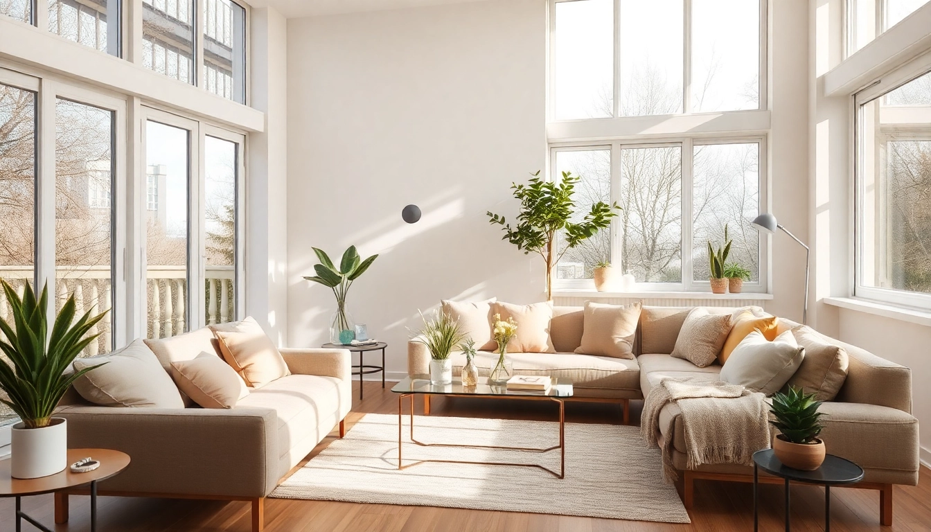 Erlebe kreative Raumgestaltung in einem modernen Wohnzimmer mit natürlichem Licht und stilvollen Akzenten.