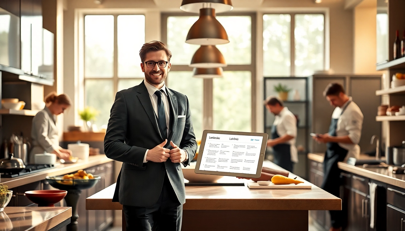 Headhunter Gastronomie beobachtet dynamische Köche in einer modernen Küche.