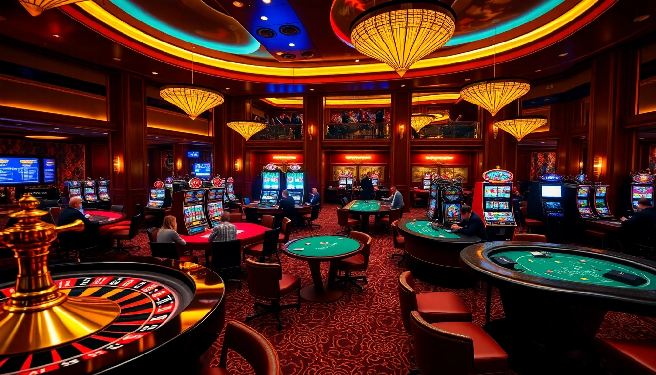 Experience live action in the stunning environment of https://nk88s.com/live-casino-nk88/ featuring poker tables, roulette, and vibrant slot machines.