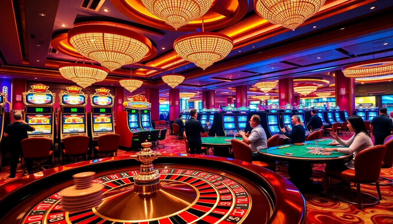 Players celebrating wins at U888's luxurious casino gaming floor.