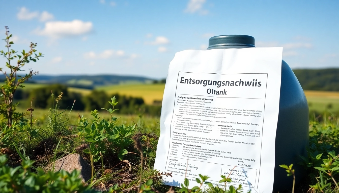 Entsorgungsnachweis Öltank als Schlüsseldokument in der umweltfreundlichen Entsorgung.