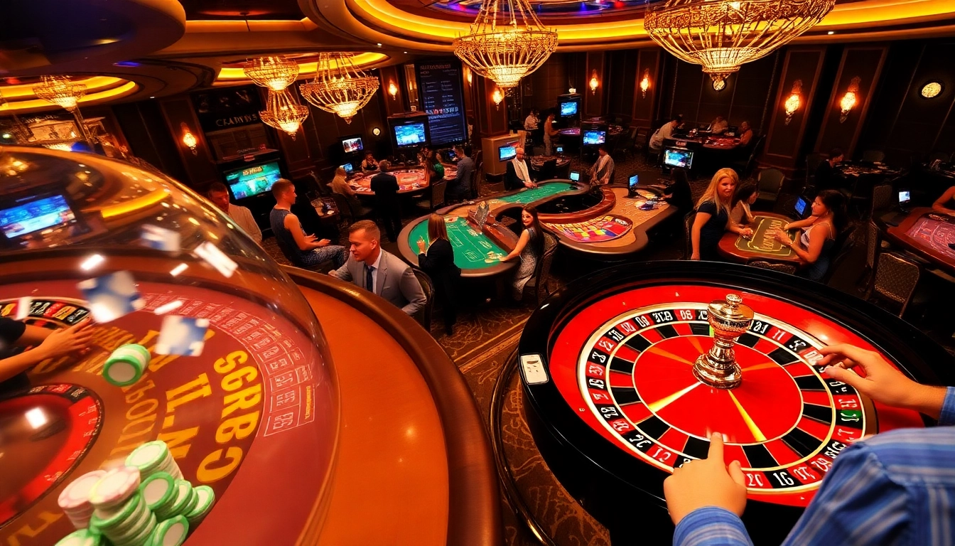 Experience high-stakes excitement at CM88's vibrant casino floor with poker and roulette.