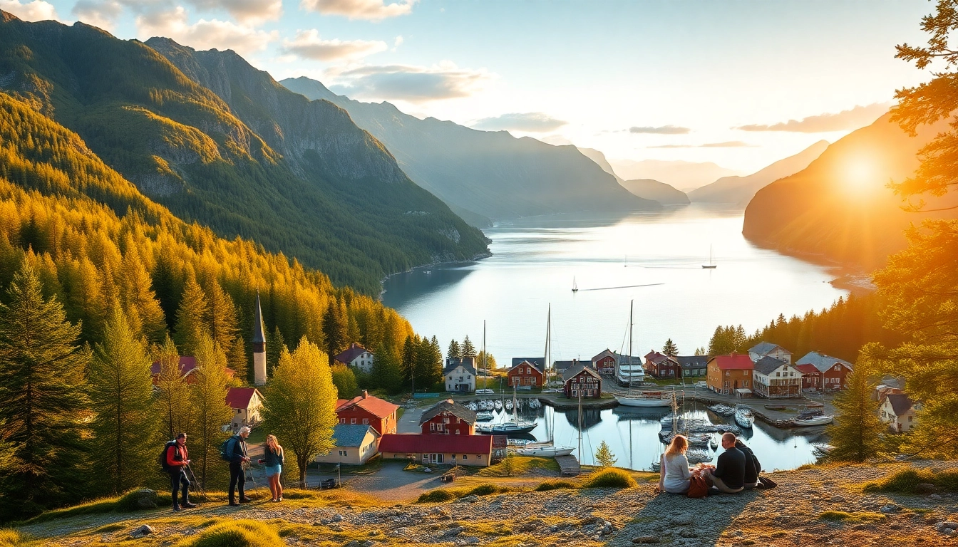 Skandinavien-Reisetipps: Atemberaubende Landschaften und familienfreundliche Abenteuer in einer malerischen Hafenszene.