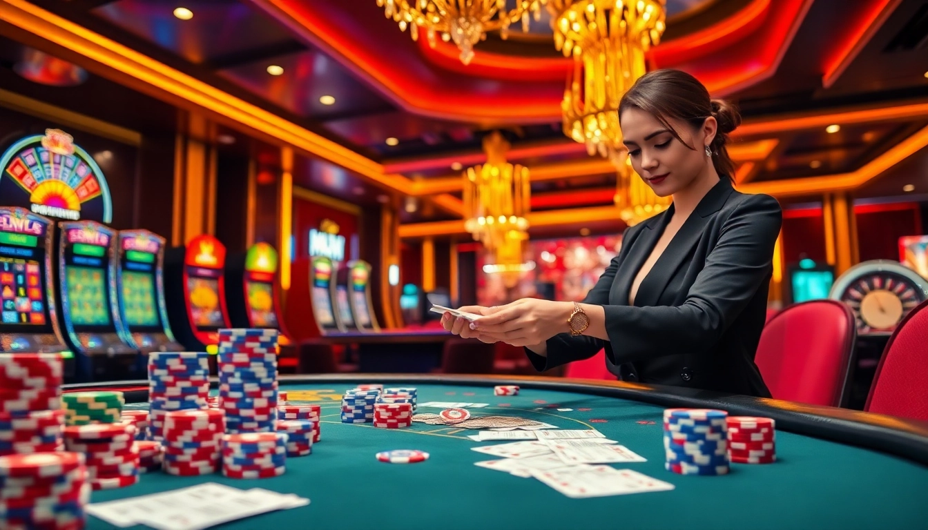 Experience thrilling gameplay at NK88's premium casino with vibrant poker chips and card games.