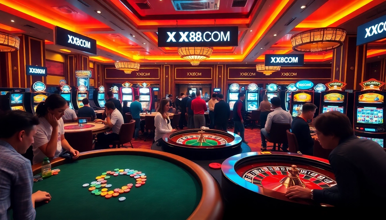 Engage with thrilling gambling action at XX88 COM featuring poker, roulette, and slot machines.