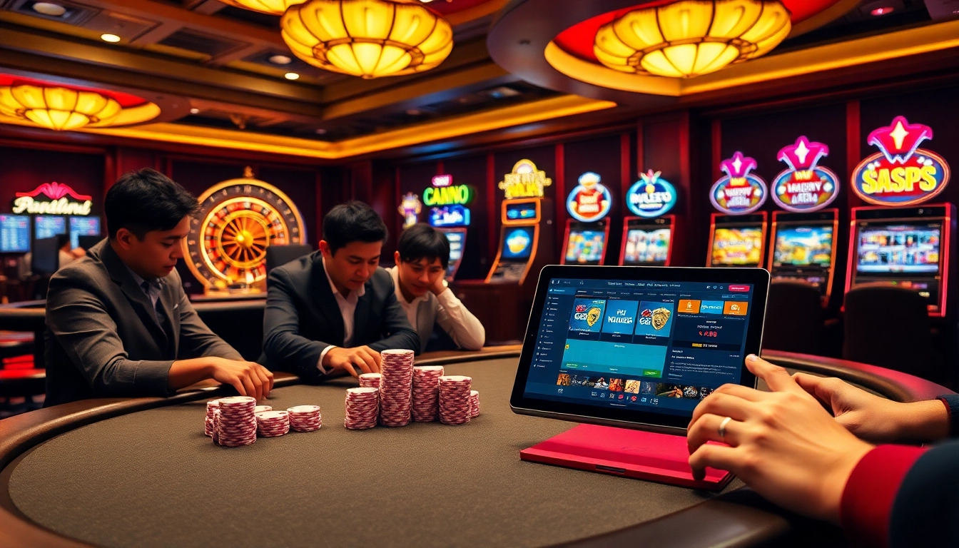 Experience thrilling gaming at GG88 with poker tables, vibrant slots, and roulette wheels.