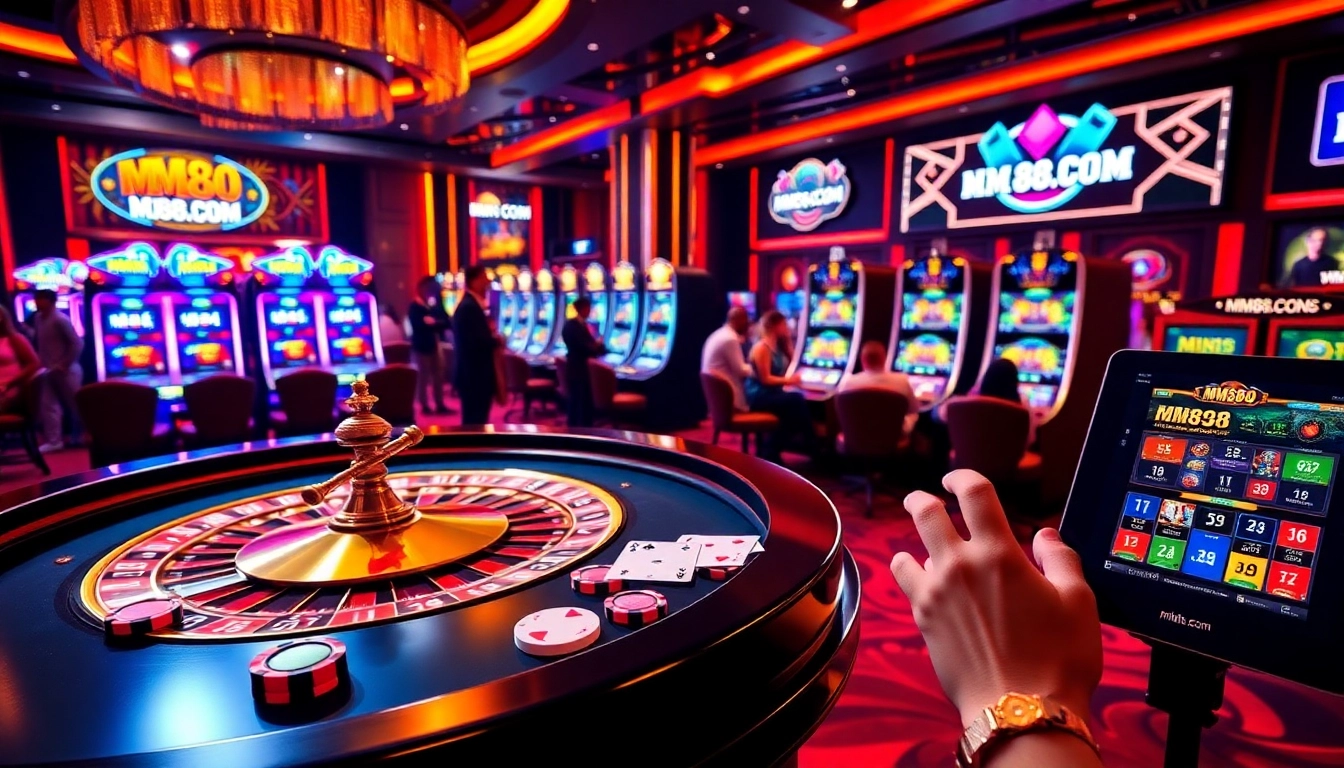 Experience playing exciting games at MM88.COM featuring luxury casino visuals and vibrant atmosphere.