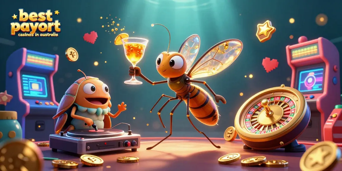 Engage with the best payout casinos in Australia featuring vibrant casino characters and gaming elements.